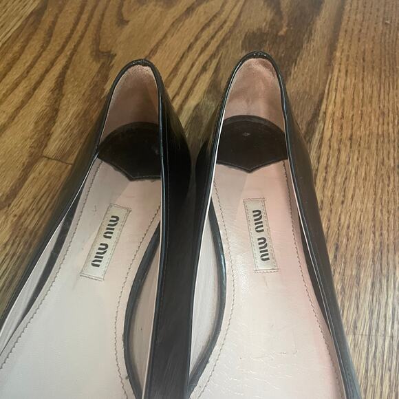 miu miu patent leather crystal embellished ballet flats - Picture 6 of 10